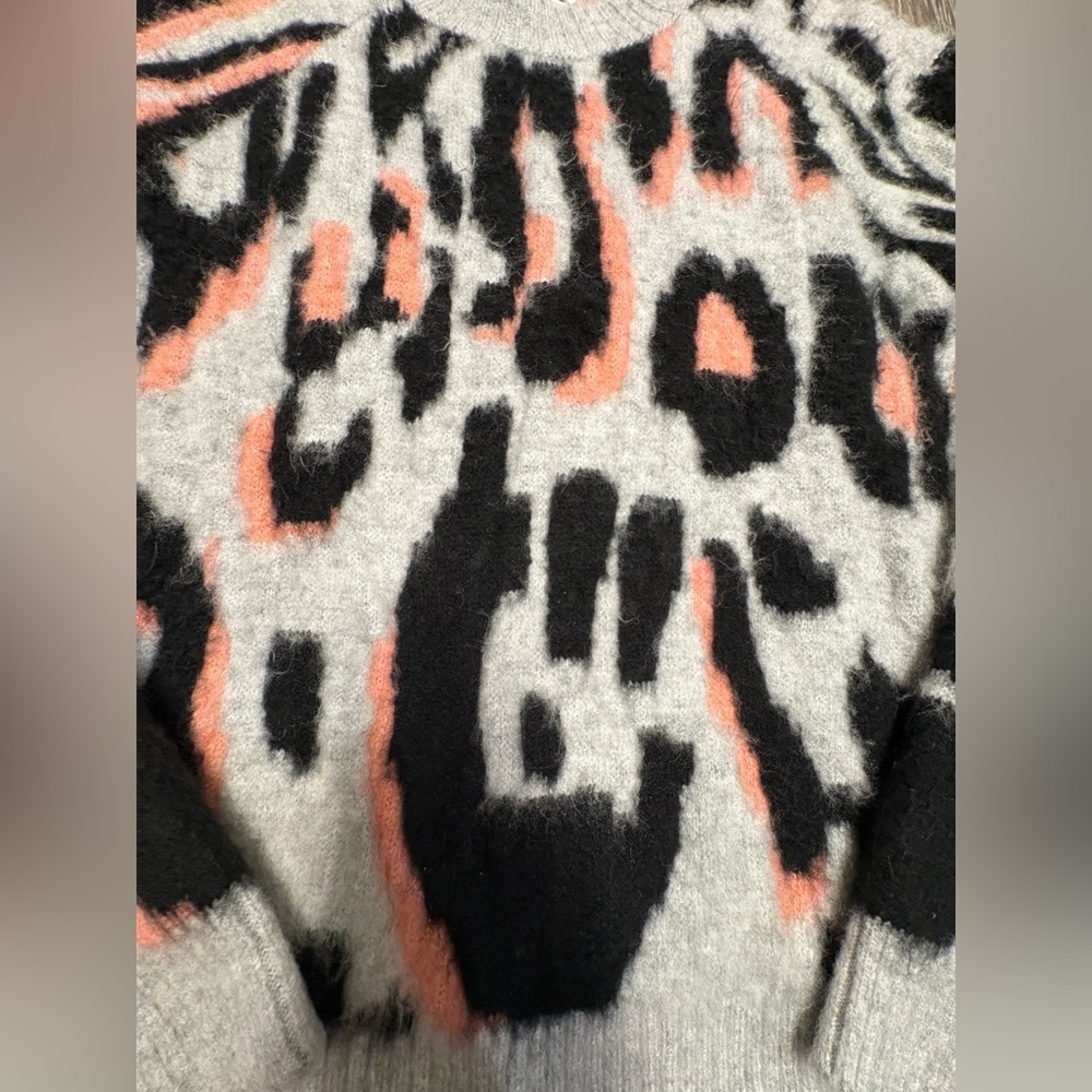 Anthropologie Leopard Print Sweater - Black, Pink, Gray - Picture 6 of 12